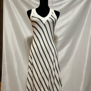 Moroccan Black & White Stripped Hand Made Dress